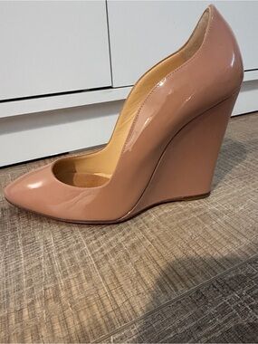 Christian Louboutin Nude Patent Leather Pumps